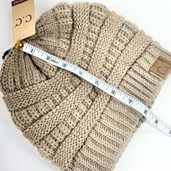 C.C knit beanie hat brown - Picture 4 of 5